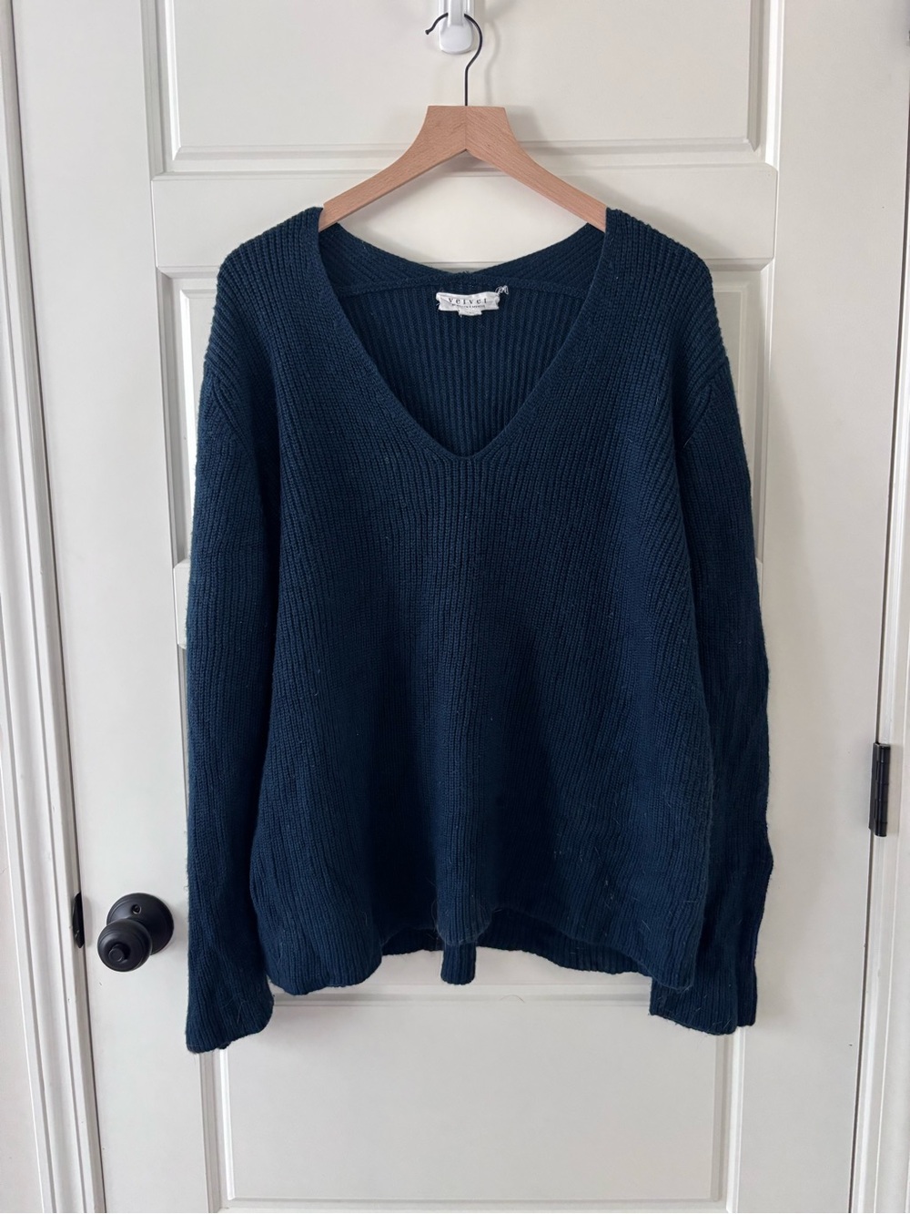 Velvet by Graham & Spencer Deep Teal V-Neck Sweater